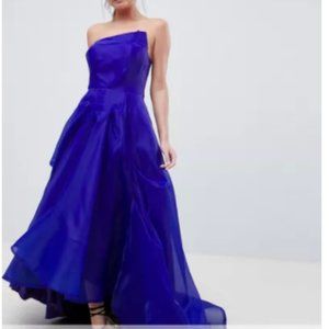 New Bariano Royal Blue Maxi Gown/Dress, Origami Bust, size 10, good for prom